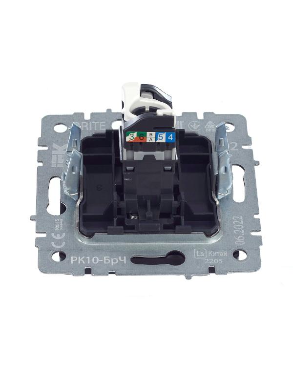 BRITE Розетка компьютерная RJ45 кат.5E РК10-БрЧ черный | BR-K10-1-K02 | IEK — миниатюра 18
