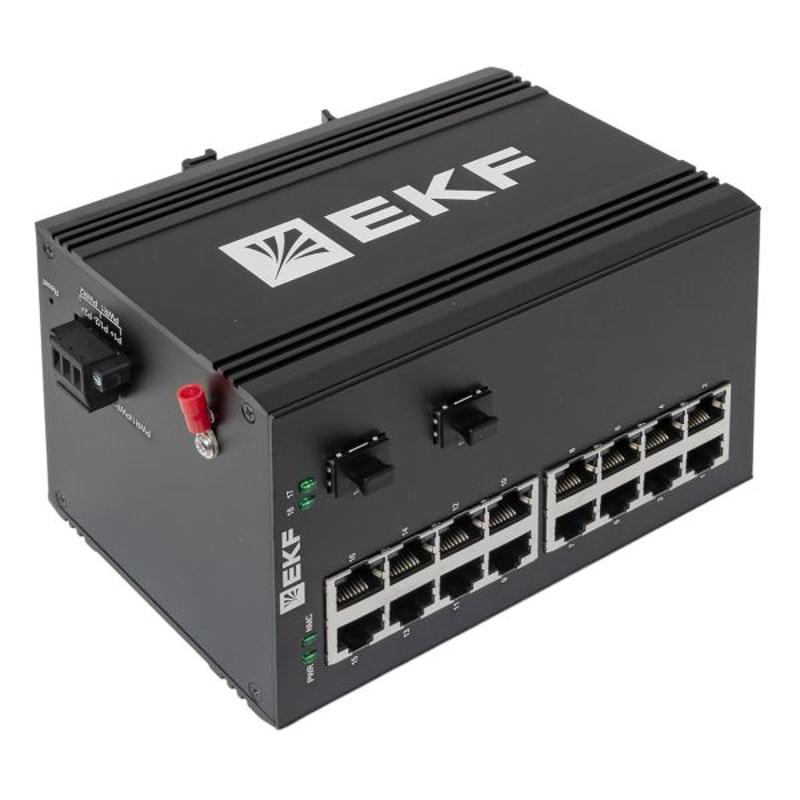 Промышленный неуправляемый коммутатор U-2GX/SFP-16GT, 2 порта 1000Base-X SFP, 16 портов 10/100/1000Base-T(X) RJ45, монтаж на динрейку TSX |TSX-U-2GX/S — миниатюра 20