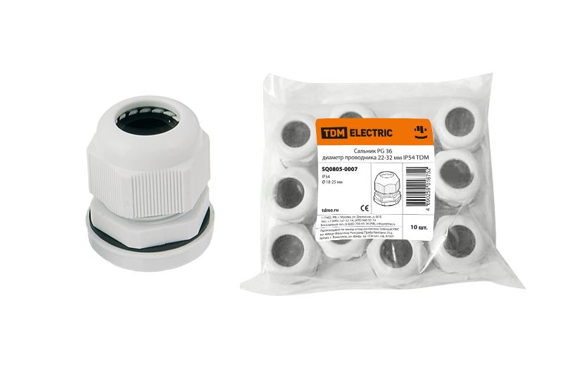 Сальник PG 36 диаметр проводника 22-32мм IP54  | SQ0805-0007 | TDM — TDM ELECTRIC