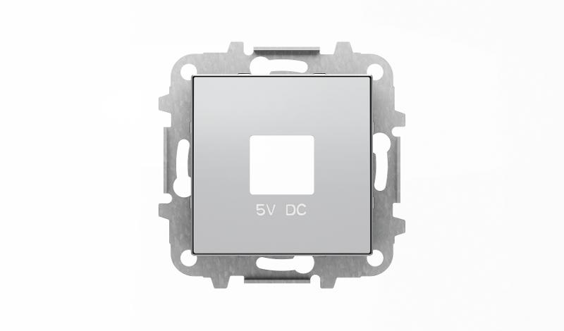 Накладка для механизмов зарядного устройства USB, арт.8185, серия SKY, цвет серебристый алюминий|2CLA858500A1301| ABB — ABB