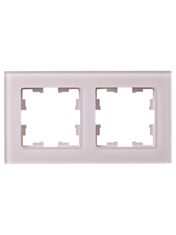 BRITE Рамка 2-ая РУ-2-2-Бр стекло розовый матовый | BR-M22-G-31-K14 | IEK — миниатюра 2