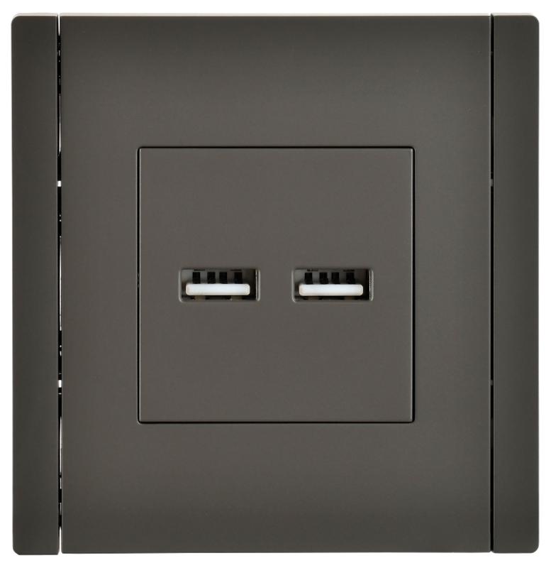 FORTE&PIANO Розетка USB A+A 3,1А FP349 серый | FP-U21-D31-K03 | IEK — миниатюра 2