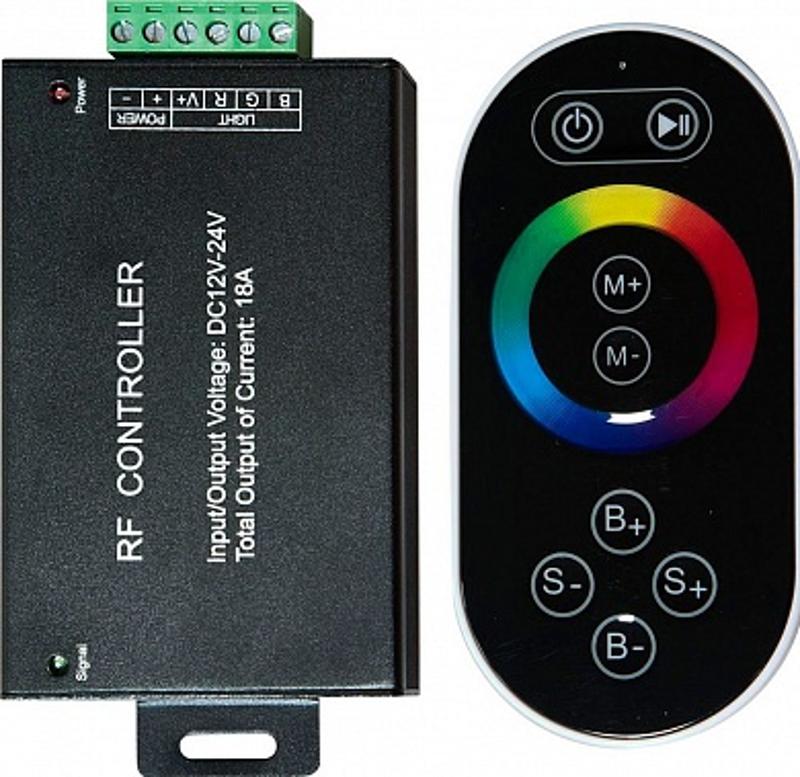 Контроллер для светодиодной ленты с П/У черный, LD55   18А12-24V (подходит для LS606,607) 137*137*51мм | 21557 | FERON — фото 1 | Sento