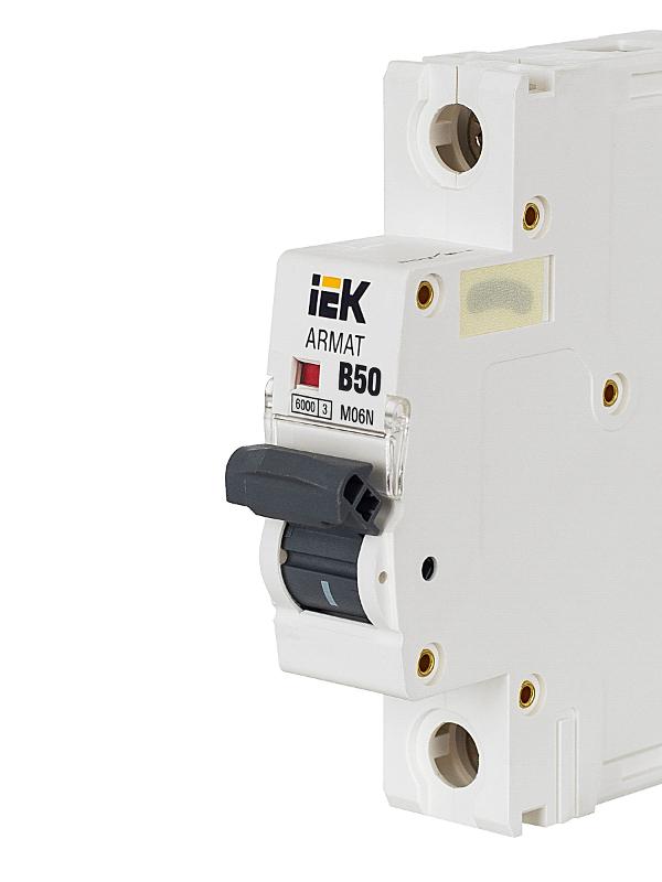 Выключатель автоматический однополюсный M06N 1P B 50А 6кА ARMAT | AR-M06N-1-B050 | IEK — миниатюра 10