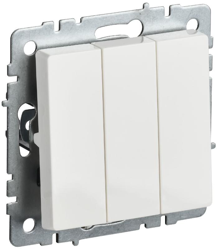 BRITE Выключатель 3-клавишный 10А ВС10-3-0-БрБ белый | BR-V30-0-10-K01-PRO | IEK — IEK (ИЭК)