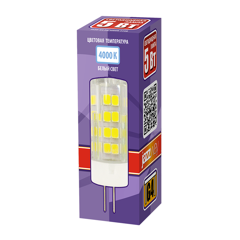 Лампа светодиодная LED 5Вт G4 220В 4000К PLED-G4 капсульная | 5000971 | Jazzway — миниатюра 2