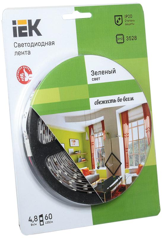 Лента светодиодная LSR-3528G60-eco 4,8Вт 12В зеленый IP20 5м | LSR1-5-060-20-1-05 | IEK — IEK (ИЭК)