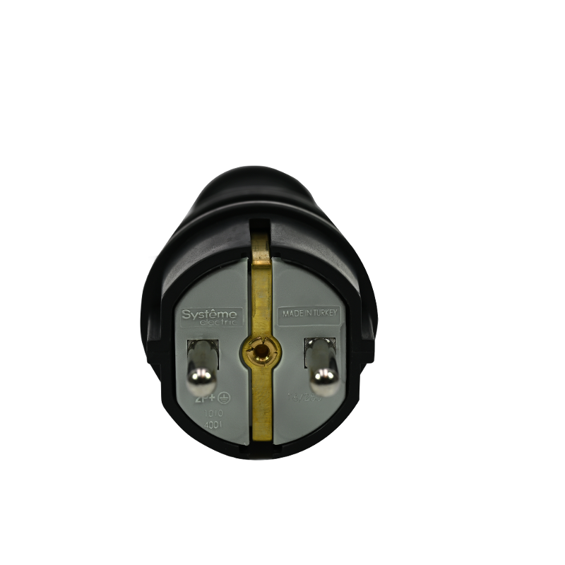 Вилка 2К+З прямая каучуковая 16А/250В IP44 Чёрная MultiSet | MST4001BK | SE — миниатюра 3