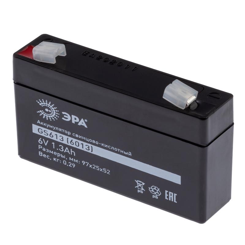 Аккумулятор GS613 (Cвинцово-кислотный 6V 1,3) (40/1440) | Б0050079 | ЭРА — миниатюра 5