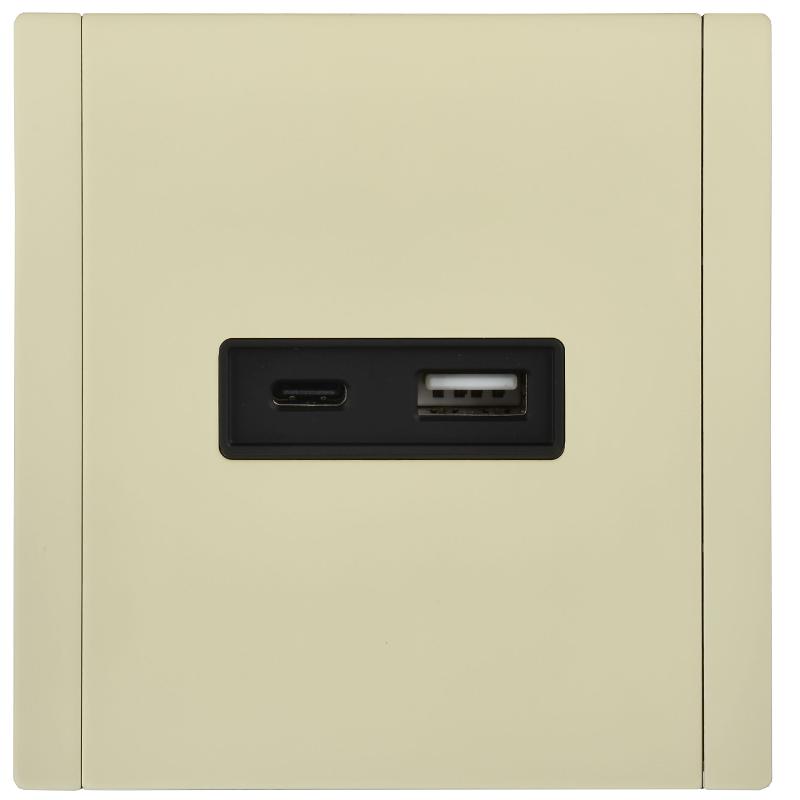 FORTE&PIANO Розетка USB A+C 18Вт FP851M металл серый сланец — миниатюра 2