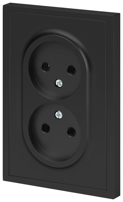 Розетка Galaxy 15-2107-05 без заземления двойная 2X2P 16А-250В IP20 антрацит | Б0071701 | ЭРА — миниатюра 4