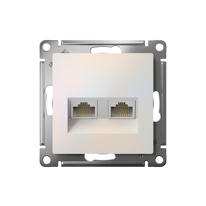 AtlasDesign Жемчуг Розетка 2-ая компьютерная RJ45+RJ45, кат.5E, механизм | ATN000485 | SE — миниатюра 2