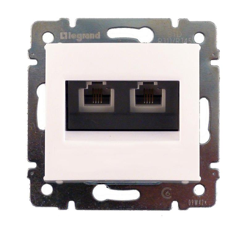 Розетка двойная RJ11+RJ45 категория 6 UTP - Legrand Valena - слоновая кость | 695329 | Legrand — Legrand