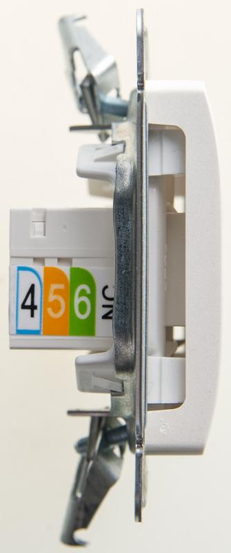 Glossa Перламутр Розетка 2-ая RJ11+RJ45, кат.5E | GSL000685 | SE — миниатюра 3