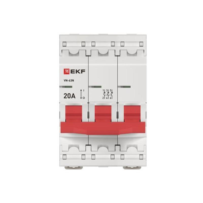 Выключатель нагрузки 3P 20А ВН-63N PROxima| S63320 | EKF — миниатюра 6