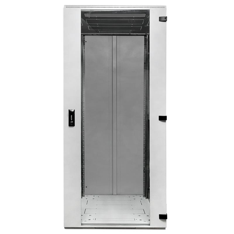 Шкаф напольный 19" TERACOM PRO 18U 600x600 мм двери стеклянная с замком-ручкой и металлическая серый |TRP-NTC-1866-41G| EKF — миниатюра 8