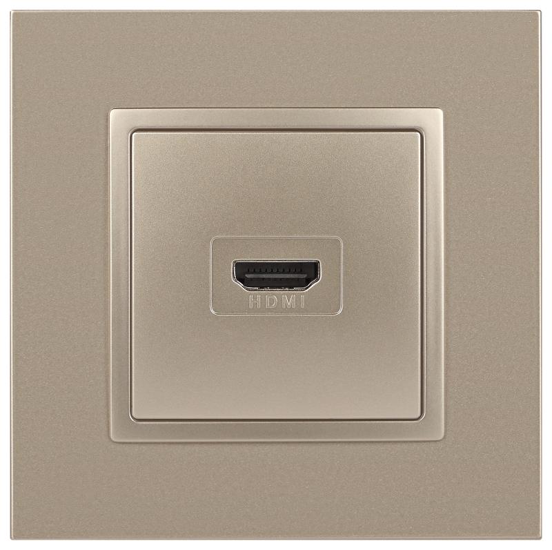 14-3114-04 Розетка HDMI, IP20, Эра Elegance, шампань | Б0034335 | ЭРА — миниатюра 3