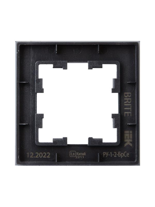 BRITE Рамка 1-ая РУ-1-2-БрСе стекло серый | BR-M12-G-K03 | IEK — миниатюра 3