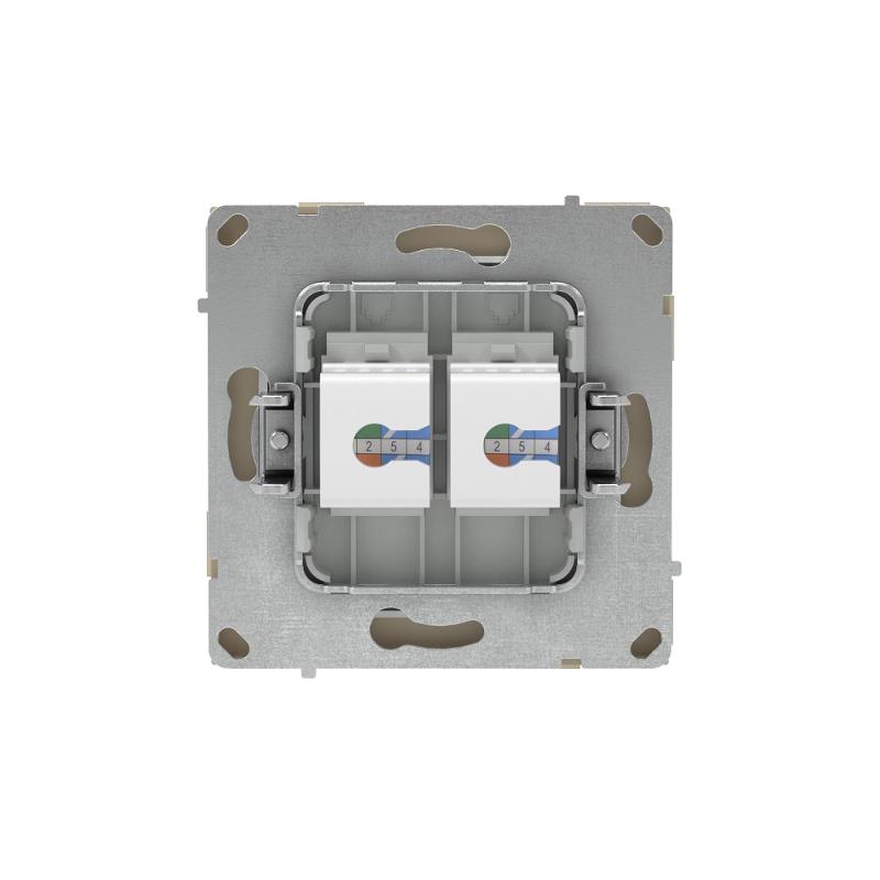Компьютерная розетка RJ-45 без шторки, кат.6А двойная, KANT, ванильный марципан | 7015674 | DKC — миниатюра 3