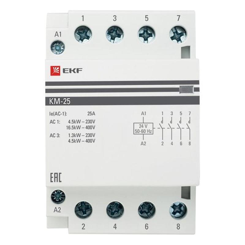 Контактор модульный КМ 25А 4NО (3 мод.) 24В АС PROxima | km-3-25-40-24v | EKF — миниатюра 6