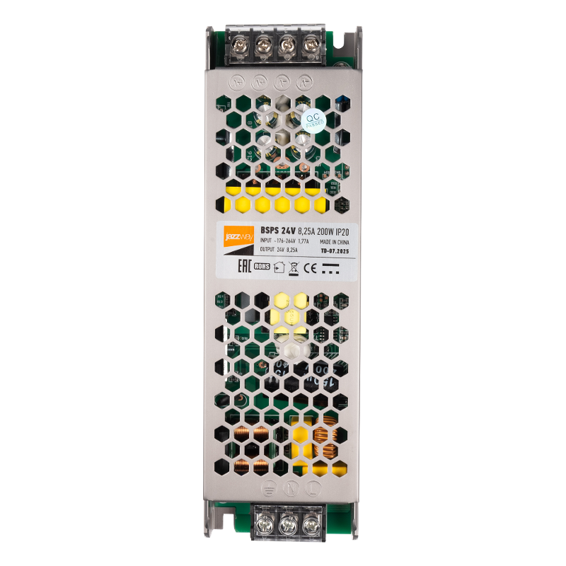 Драйвер для светодиодной ленты 24В BSPS 24V  8,25A=200W IP20 5 л.гар. | .5066533 | Jazzway — Jazzway