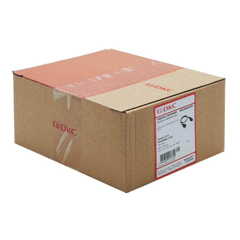 Кабель питания IEC320 C13 - IEC320 C14, 5,0 м, сечение 3 х 1,5 мм² | R5CORD3450 | DKC — миниатюра 2