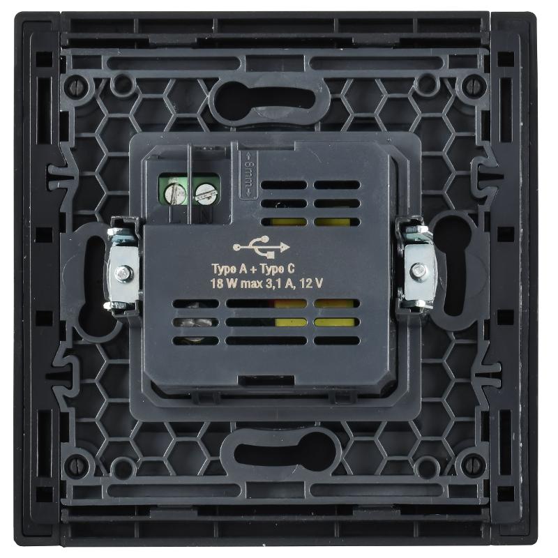 FORTE&PIANO Розетка USB A+C 18Вт FP351 серый | FP-U22-018-K03 | IEK — миниатюра 3