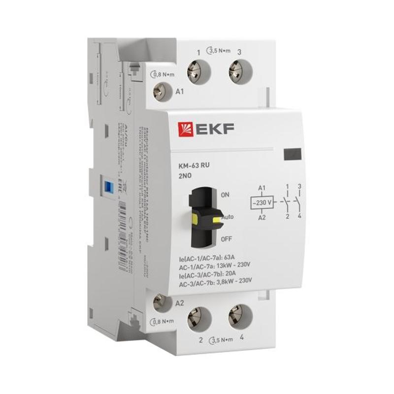 Контактор модульный КМ РУ 63А 2NO (2 мод.) EKF PROxima | km-2m-63-20 | EKF — миниатюра 13