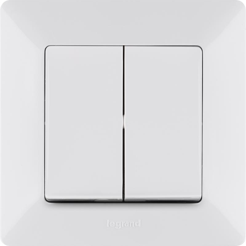 Valena LIFE DIY Белый Переключатель 2-клавишный 10А 250В — миниатюра 3