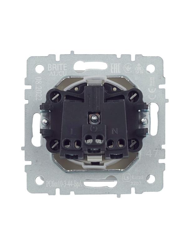 BRITE Розетка с заземлением со шторками с кр. 16А IP44 РСбш10-3-44-БрА алюминий | BR-R16-16-44-K47 | IEK — миниатюра 12