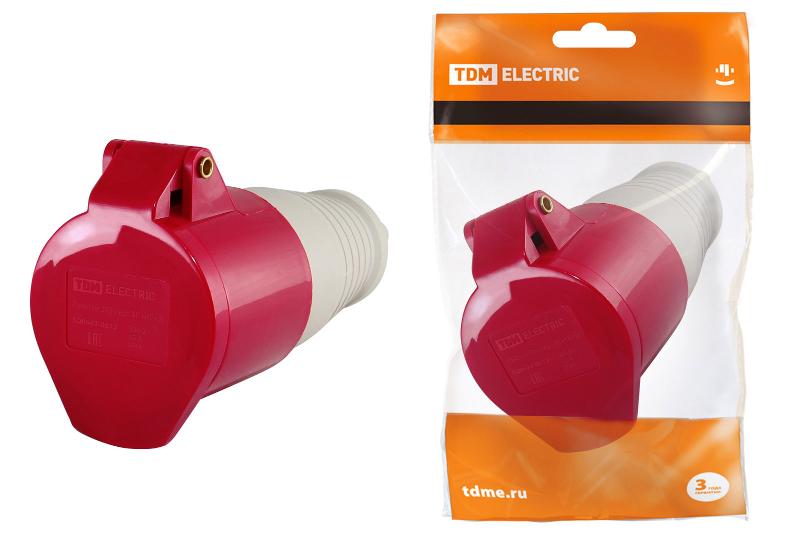 Розетка 215 переносная 3Р+РЕ+N 16А 380В IP44  | SQ0603-0012 | TDM — TDM ELECTRIC