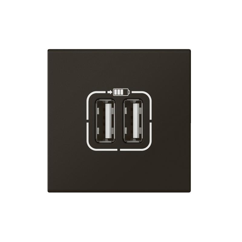 Розетка USB А+А для зарядки двойная - Mosaic - 2 модуля - матовая черная | 079194L | Legrand — Legrand