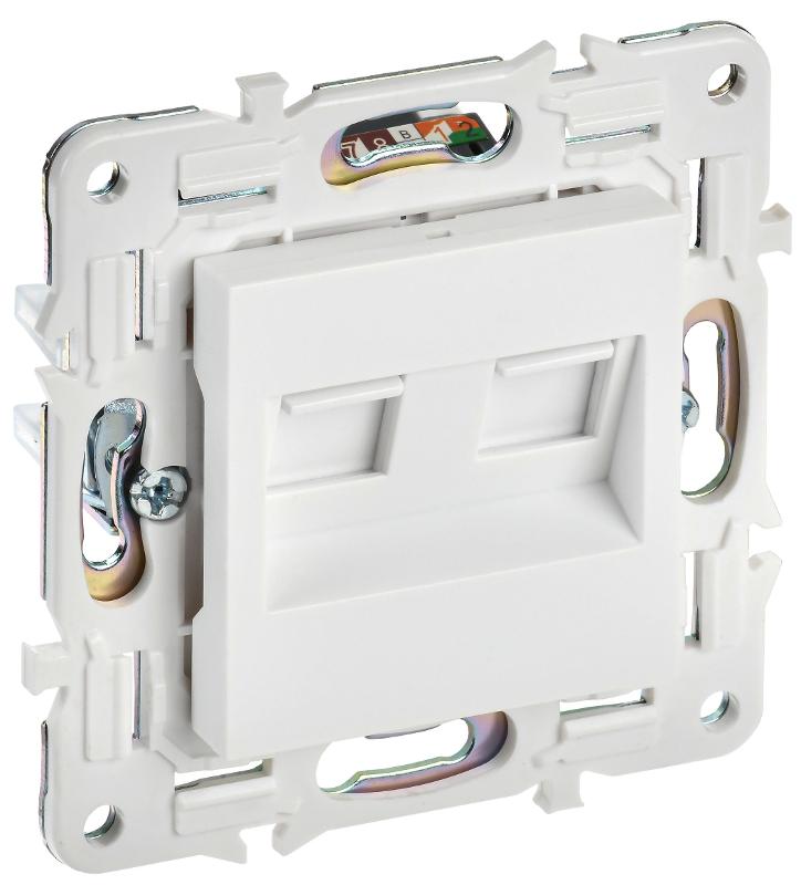 SKANDY Розетка компьютерная двойная RJ45 кат.5E SK-K03W арктический белый | SK-K20-1-K01 | IEK — IEK (ИЭК)