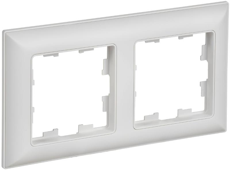 BRITE Рамка 2-местная РУ-2-БрАБ арктический белый/белый  | BR-M22-12-K91 | IEK — IEK (ИЭК)