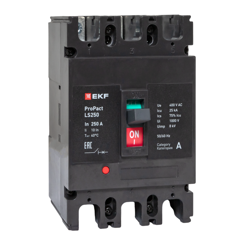 Выключатель автоматический LS250 25кА 3P 250А ProPact | mccb-250-25-3-250-ls | EKF — EKF
