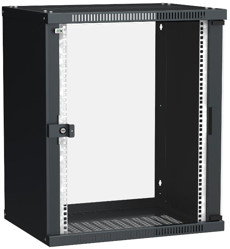 Шкаф LINEA WE 15U 600x450мм дверь стекло черный | LWE5-15U64-GF | ITK — ITK