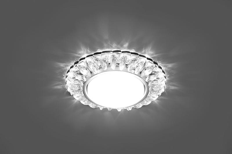 Светильник потолочный встраиваемый под лампу GX53 CD4026 20LED*2835 SMD 4000K, 15W GX53, без лампы, прозрачный, хром | 29540 | FERON — миниатюра 2