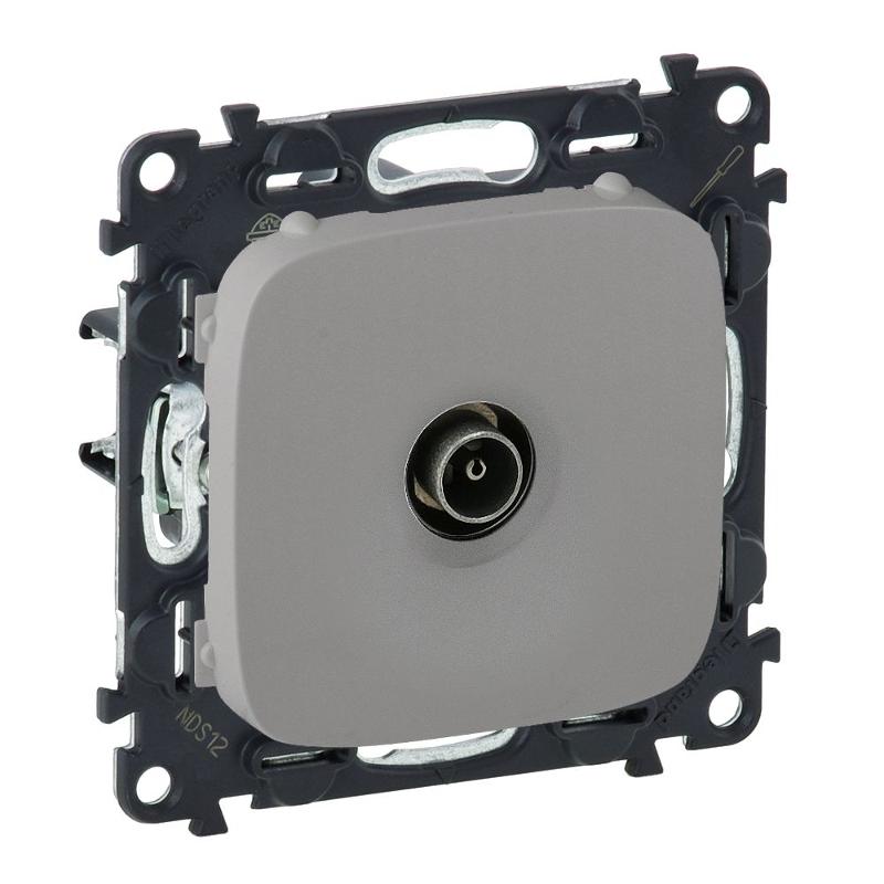 Valena ALLURE DIY Алюминий Розетка TV проходная, 1,5дБ/14дБ 0-2400 МГц — миниатюра 2