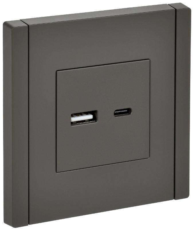 FORTE&PIANO Розетка USB A+C 18Вт FP351 серый | FP-U22-018-K03 | IEK — IEK (ИЭК)