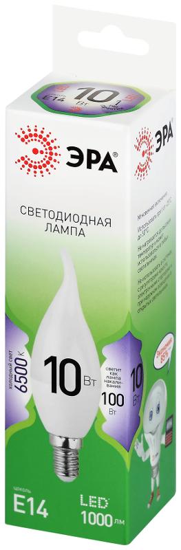 Лампа светодиодная  GREEN LINE LED BXS-10W-865-E14 GL E14 10 Вт свеча на ветру холодный свет | Б0067134 | ЭРА — миниатюра 5
