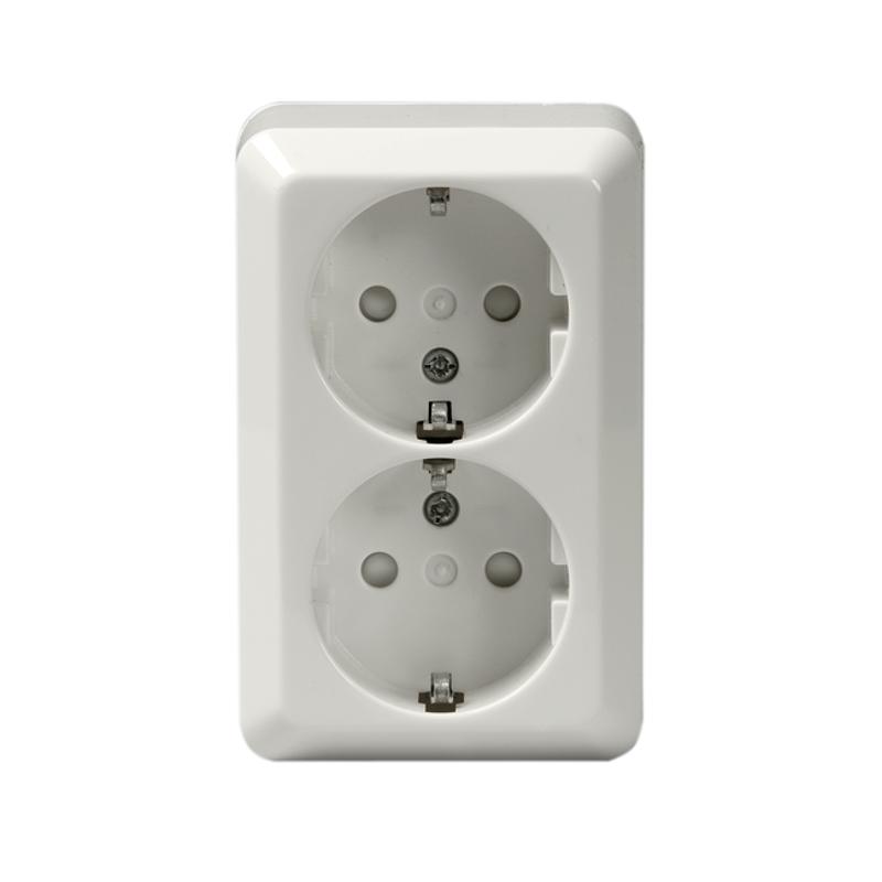 Розетка DoubleSCHUKO с заземлением, 16А / 250В, винтовые клеммы, серия Jussi, белый | 232EA  | 2TKA000758G1 | ABB — ABB
