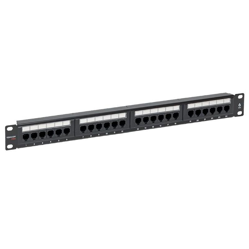 Патч-панель TERACOM PRO 19'' Cat.6 1U неэкранированная UTP 24 порта RJ-45 Dual IDC | TRP-PPNL-6UTP-1U24 | EKF — EKF