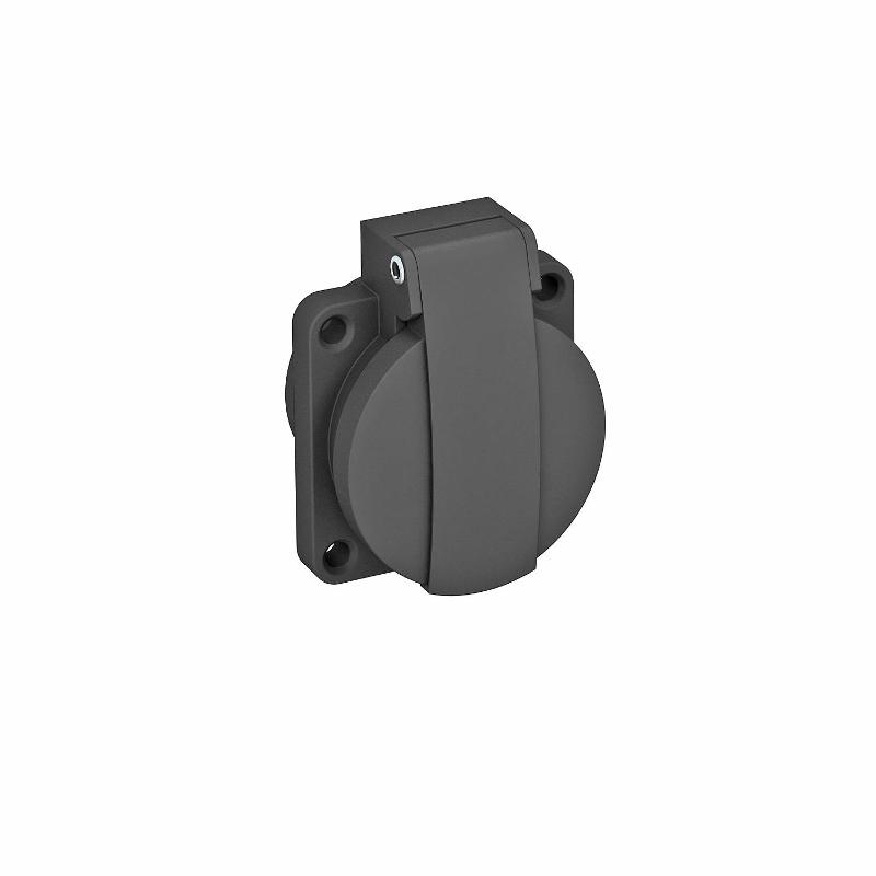 Розетка силовая 0° с крышкой, IP44, 16А, 250В (для блока питания VH 50x61 мм) черная. Тип: ASD-D0 SW | 6109873 | OBO Bettermann — OBO Bettermann