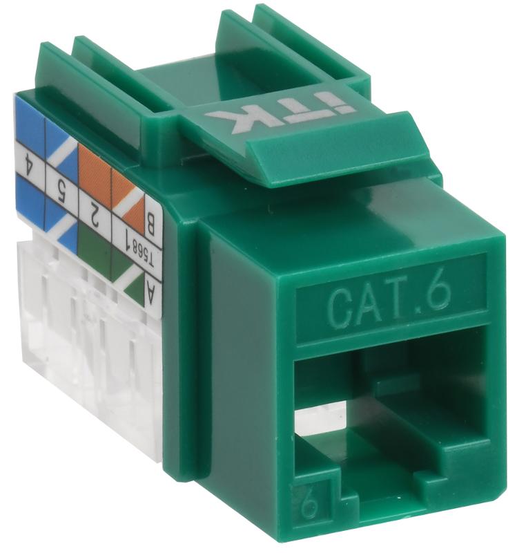 Модуль Keystone Jack кат.6 UTP 110 IDC 90град зелёный | CS1-1C06U-11-02 | ITK — ITK