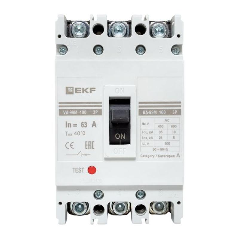 Выключатель автоматический ВА-99М 100/63А 3P 35кА PROxima | mccb99-100-63m | EKF — миниатюра 8