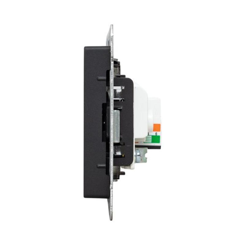 Механизм розетки TV+RJ45 (cat5), чёрный Эпика EKF | UP1-SOB-TV+RJ | EKF — миниатюра 10