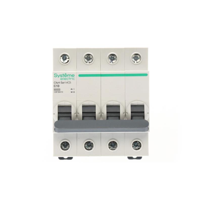 Выключатель автоматический четырёхполюсный 10A C 6kA City9 | C9F36410 |Systeme Electric — миниатюра 3