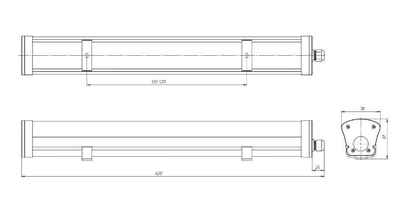 Светильник светодиодный LPO/LSP 28/3000 Mini-6 opal 3000лм 28Вт 4000K IP65 0.7PF 80Ra | DLPO28Mini-6-O-4K-A | Diora — миниатюра 2