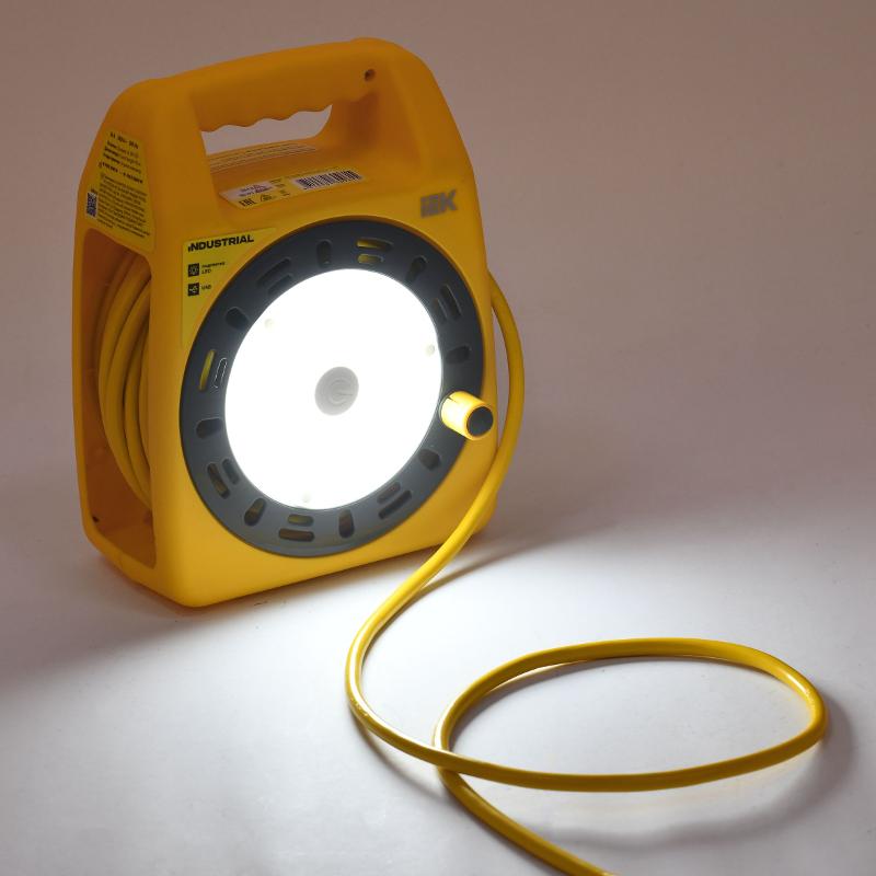 INDUSTRIAL Катушка УК15 2P+PE 3×1,5мм2 USBх2 LED 15м | IN-KP24-16-03-15-UL | IEK — миниатюра 7