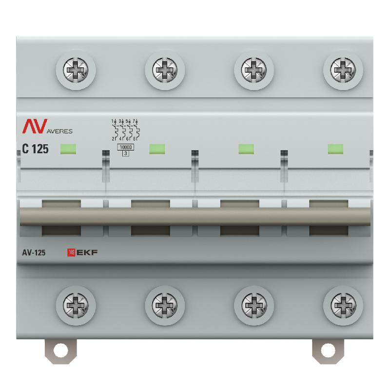 Выключатель автоматический AV-125 4P 100A (D) 10kA AVERES |mcb125-4-100D-av| EKF — миниатюра 5